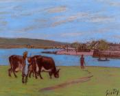 阿尔弗莱德 西斯莱 : Pasture by the Seine